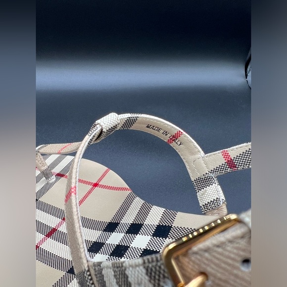 Burberry Emily Vintage Adjustable Strap Checked Slingback Thongs Sandals 6B/36EU - Picture 6 of 9